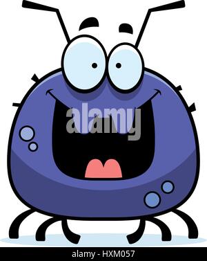 A cartoon illustration of a tick looking happy. Stock Vector