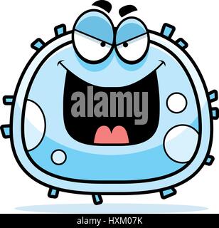 A cartoon illustration of an evil white blood cell. Stock Vector