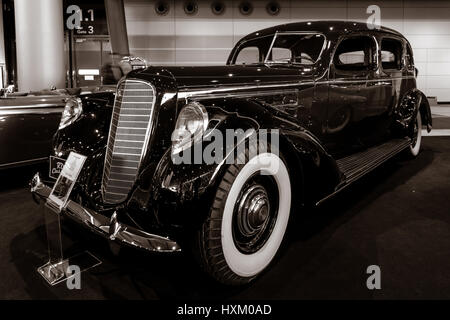 STUTTGART, GERMANY - MARCH 02, 2017: Luxury car Lincoln Model K, 1937. Stylization. Toning. Europe's greatest classic car exhibition 'RETRO CLASSICS' Stock Photo