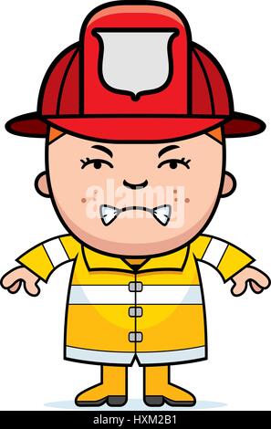 A cartoon firefighter boy looking angry Stock Vector Image & Art - Alamy