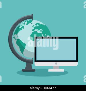 education online concept icons Stock Vector