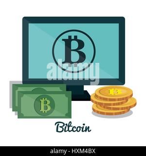 bitcoins trading flat icons Stock Vector