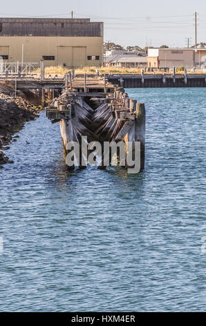 Port Adelaide is Adelaide's main Port and wharf area and is full of historic buildings and industrial services for the city Stock Photo