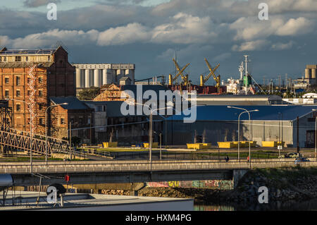 Port Adelaide is Adelaide's main Port and wharf area and is full of historic buildings and industrial services for the city Stock Photo