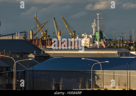 Port Adelaide is Adelaide's main Port and wharf area and is full of historic buildings and industrial services for the city Stock Photo