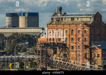 Port Adelaide is Adelaide's main Port and wharf area and is full of historic buildings and industrial services for the city Stock Photo