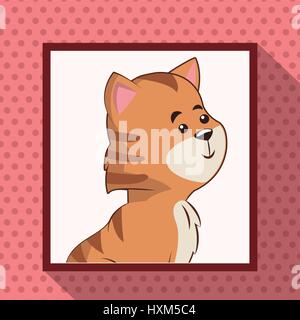 cute tiger frame picture Stock Vector
