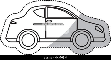 car sedan vehicle transport outline Stock Vector