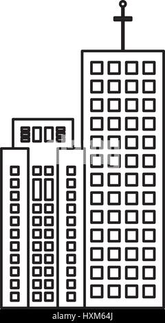 building real estate skyscraper outline Stock Vector