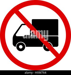 No truck or no parking sign.prohibit sign .vector illustration. Stock Vector
