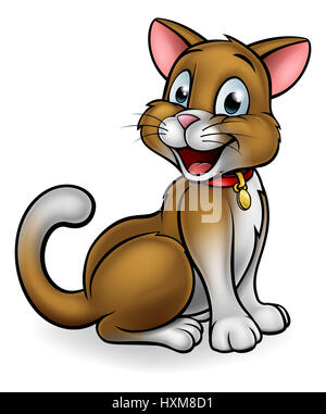 Cartoon cat mascot character Stock Photo