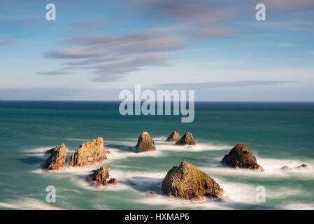 Rocks in the sea, Nugget Point, Catlins, Otago, Southland, New Zealand Stock Photo