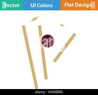 Cricket wicket icon. Flat design. Vector illustration. Stock Vector