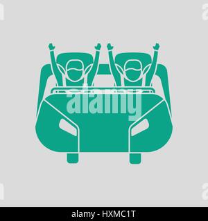 Roller coaster cart icon. Gray background with green. Vector illustration. Stock Vector