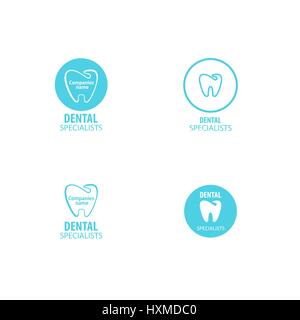 Set of dental clinic logo tooth icon Stock Vector