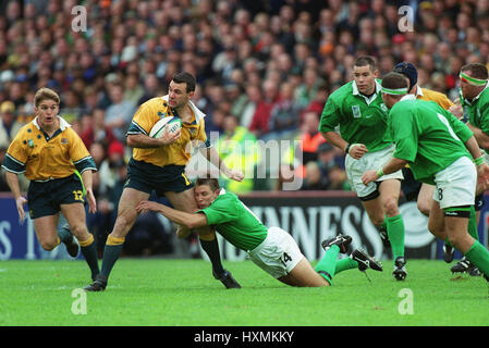 JOE ROFF & JUSTIN BISHOP IRELAND V AUSTRALIA RU 10 October 1999 Stock Photo