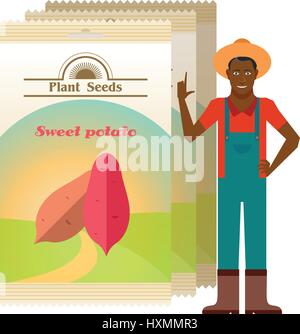 Pack of Sweet potato seeds Stock Vector