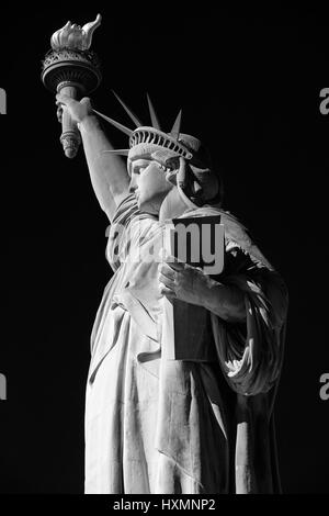 The Statue of Liberty in black and white. Liberty Island, New York City ...