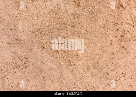 Full frame close-up of a adobe mud wall in New Mexico. The texture and straws are visible. Stock Photo