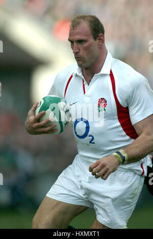 LAWRENCE DALLAGLIO ENGLAND & WASPS RU LANSDOWNE ROAD DUBLIN 30 March 2003 Stock Photo