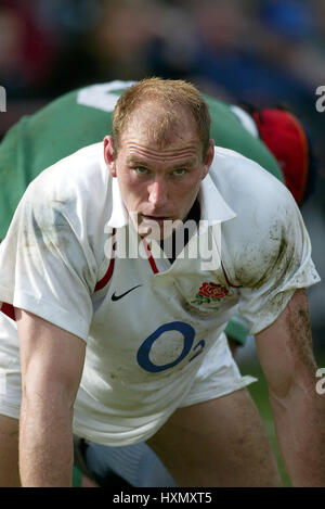 LAWRENCE DALLAGLIO ENGLAND & WASPS RU LANSDOWNE ROAD DUBLIN 30 March 2003 Stock Photo