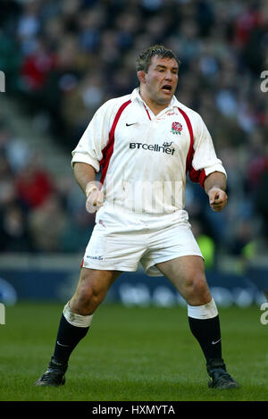 JASON LEONARD ENGLAND & NEC HARLEQUINS RU LONDON TWICKENHAM 16 February 2002 Stock Photo