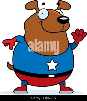 A cartoon illustration of a dog in a superhero costume. Stock Vector