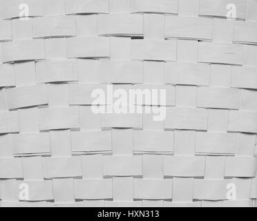 Texture of white woven paper strips for background Stock Photo
