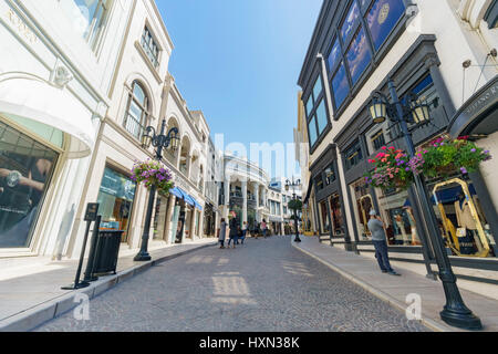 Beverly Hills, MAR 24: Rodeo Drive in Beverly Hills on MAR 24, 2017 at Beverly Hills, Los Angeles, California Stock Photo