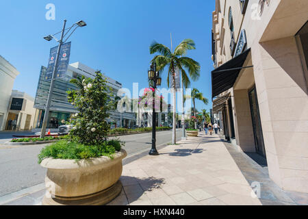 Beverly Hills, MAR 24: Rodeo Drive in Beverly Hills on MAR 24, 2017 at Beverly Hills, Los Angeles, California Stock Photo