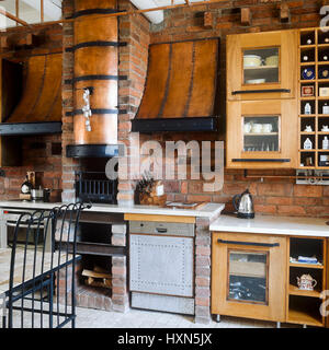 Rustic style kitchen. Stock Photo