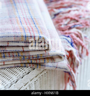Checked pattern blanket. Stock Photo