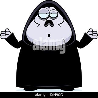 A cartoon illustration of a grim reaper looking scared Stock Vector ...