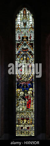 Resurrection of Christ, stained glass of All Saints' Anglican Church, Rome, Italy Stock Photo