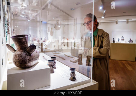 Orlando Florida,Orlando Museum of Art,OMA,museum,Art of the Ancient Americas Collection,pre-Columbian,art,exhibit exhibition collection pottery,senior Stock Photo