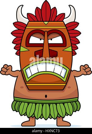 A cartoon illustration of a witch doctor looking angry. Stock Vector