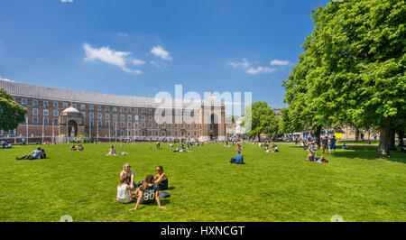 United Kingdom, England, Bristol, College Green public open space with view of the Bristol City Hall Stock Photo