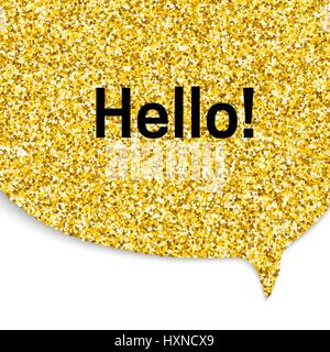 Gold speech bubble Stock Vector
