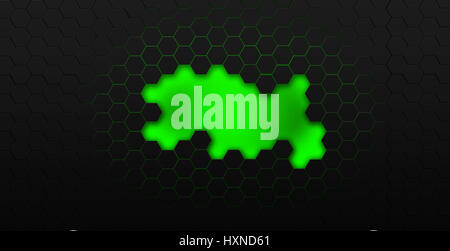 black and green hexagons modern background illustration, 3d render ...