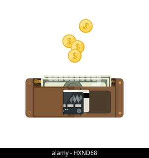 Wallet with money Stock Vector