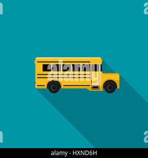 School bus flat icon Stock Vector