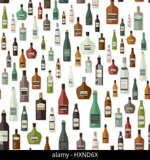 Bottles pattern of drinks Stock Vector