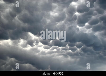 Padua, Italy. Mammatus clouds in the sky of the city. Stock Photo