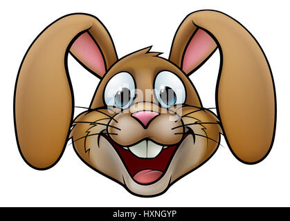 A cartoon rabbit or Easter Bunny face Stock Photo