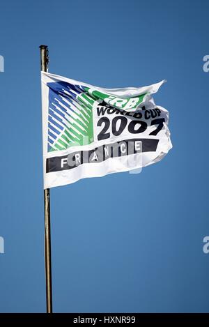 RUGBY WORLD CUP 2007 FLAG RWC 2007 FRANCE PARC DES PRINCES PARIS FRANCE 09 September 2007 Stock Photo