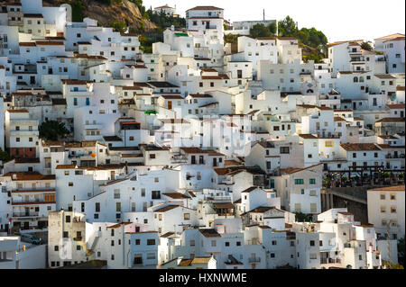 white houses of the village Casares, White Towns of Andalusia, Sierra Bermeja, Málaga province, Spain Stock Photo