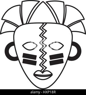 african mask ethnicity icon Stock Vector