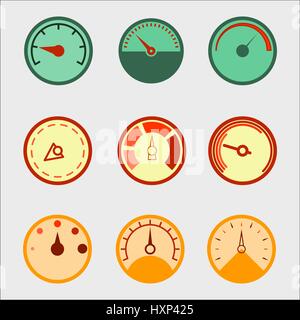 Speedometer panel set Stock Vector