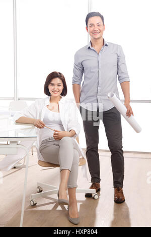 Two architects in office Stock Photo