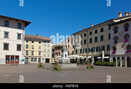 Cividale del Friuli Italy, August 23, 2016: Cividale is a quiet, small town that attracts tourists thanks to its medieval center. Stock Photo